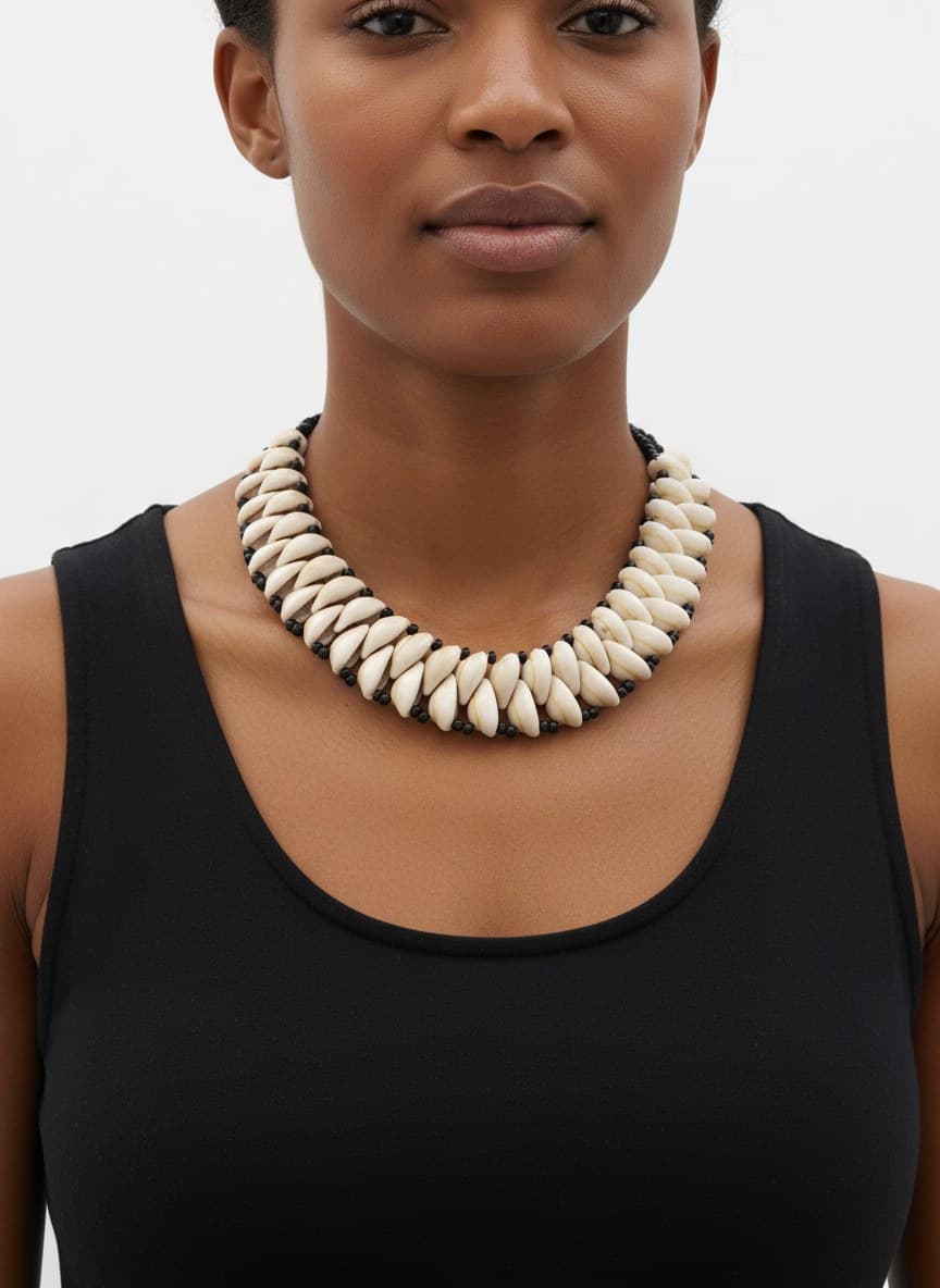 Collier plastron cauris